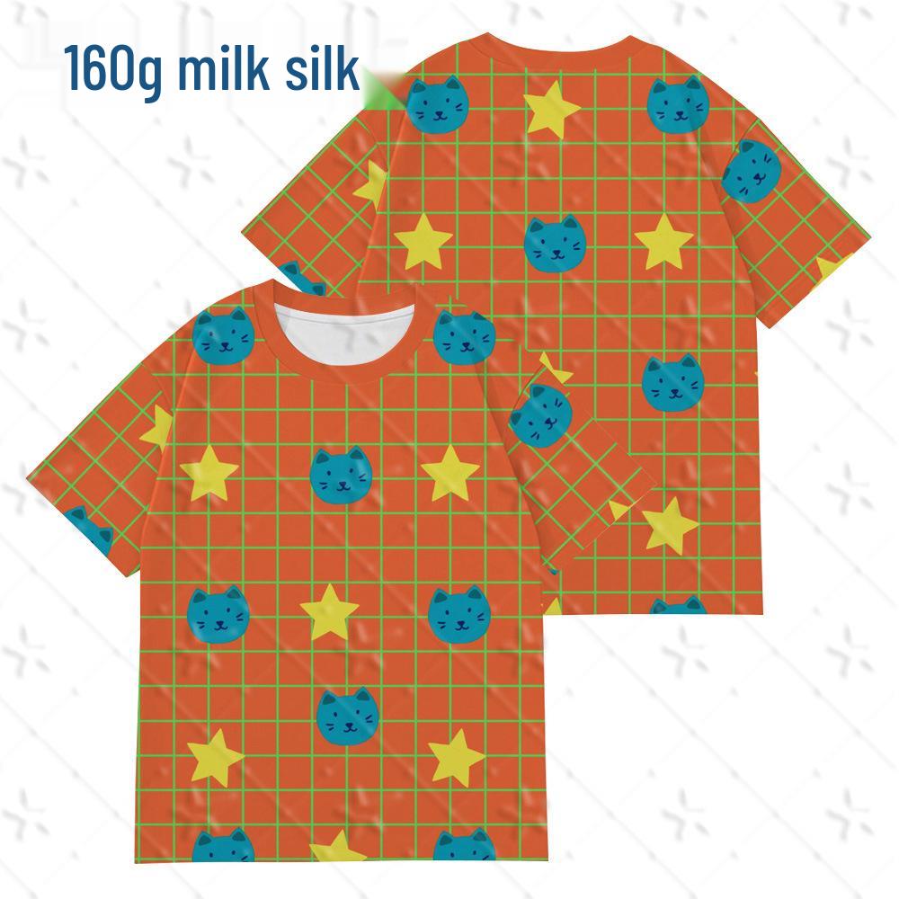 RUMI Kpop Охотник на демонов Оранжевый кот Пижамные штаны - Молочный шелк Мультяшный Прямые 4XL