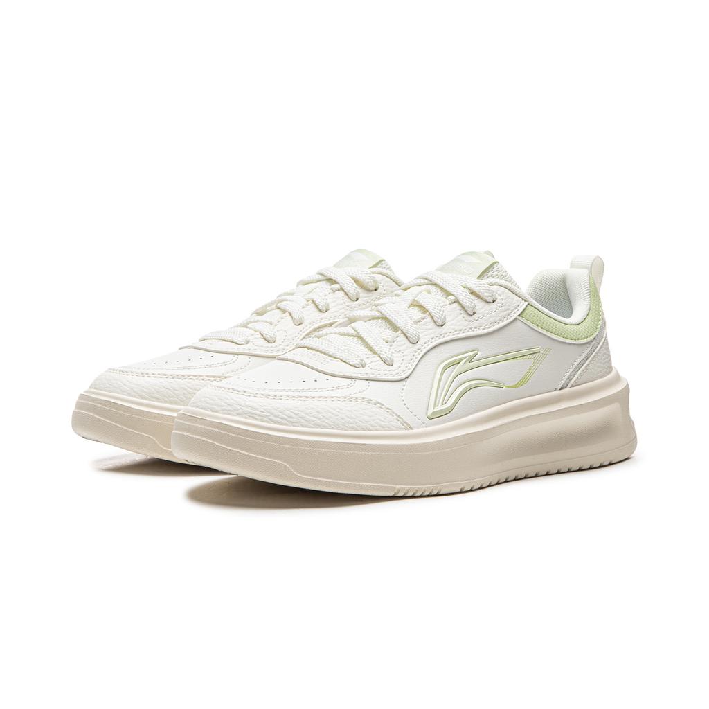 Li Ning Cushioning Abrasion Resistant Slip Resistant Low top Skateboard Shoes Women's White Green AGCW078-3