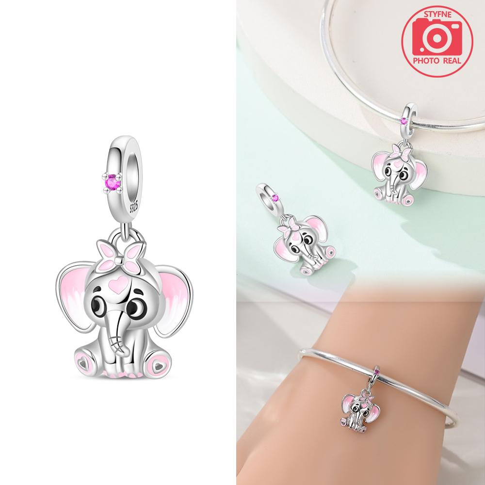 New Copper Colors Family Affection Big And Small Elephant Pendant Fit Copper Colors Original Bracelets Diy Birthday Jewelry Gift