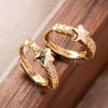 Fashion Cubic Zirconia Hoop Earrings For Women Golden Color Personality Punk Star Earring Party Jewelry Accessories Gifts