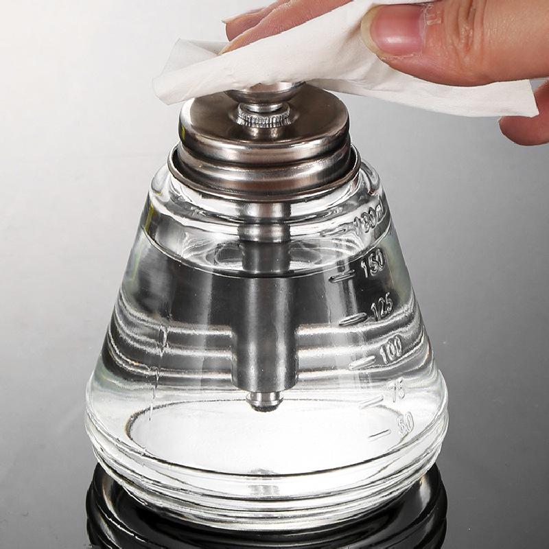 High-Transparency Glass Nail Polish Remover Bottle with Stainless Steel Pump and Brush