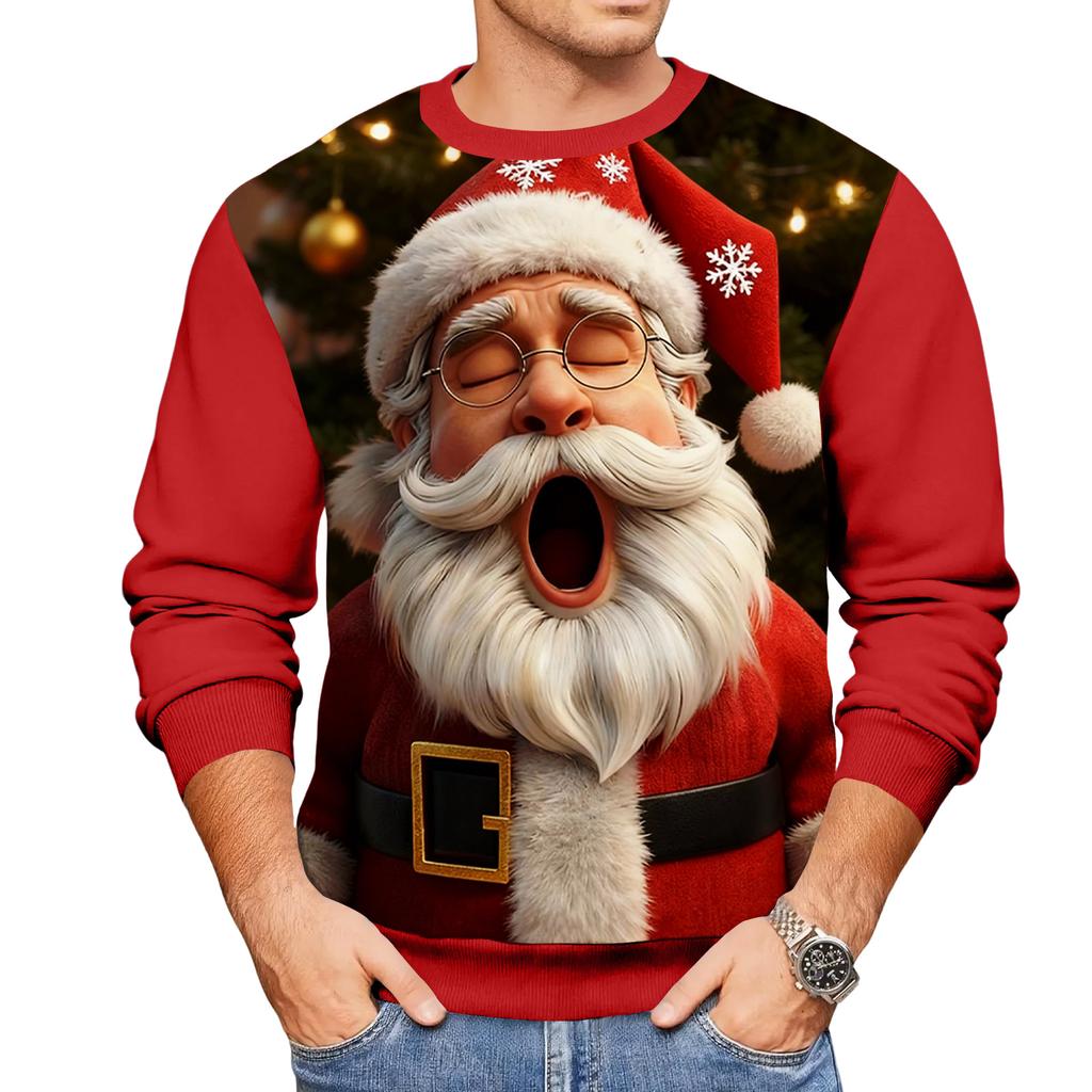 Christmas Print Loose Men's Hoodie