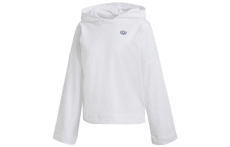 Adidas Originals Sweatshirts Women s White Hooded Moderate Regular FU3855 32