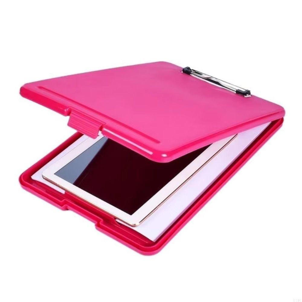 a4 Size File Organizer Plastic Document Box Practical File Folder with Clipboard School Use