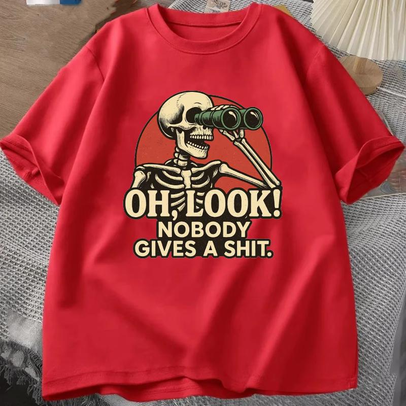 

Oh Look Nobody Gives A Shit Sarcasm Tshirt Summer Unisexs Tracksuit Round Neck Short Sleeve Sportswear Casual Fun Tops Cotton Tee S