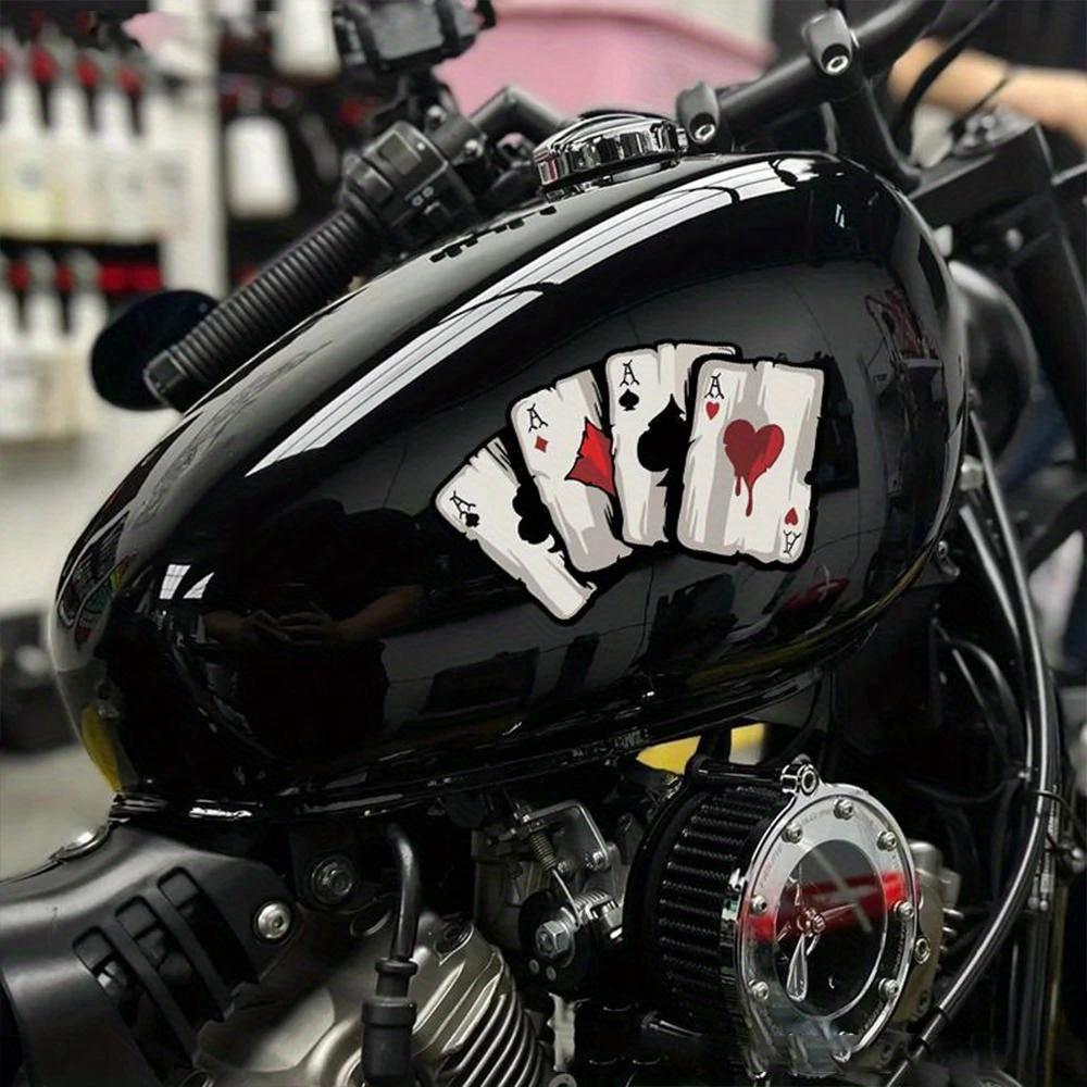 1pc Cool Motocross Stickers - Cafe Racer Fuel Tank & Car Window Playing Card Decals