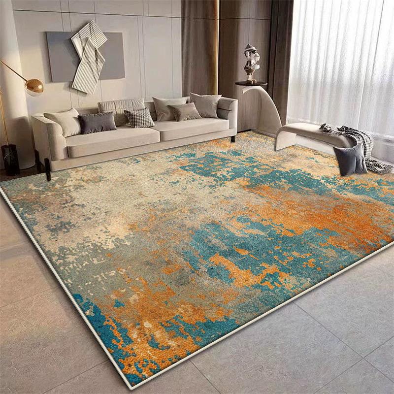 Orange Large Area Carpets for Living Room Modern Abstract Decoration Sofa Bedroom Rug Bathroom Cloakroom Non-slip Door Mat Floor