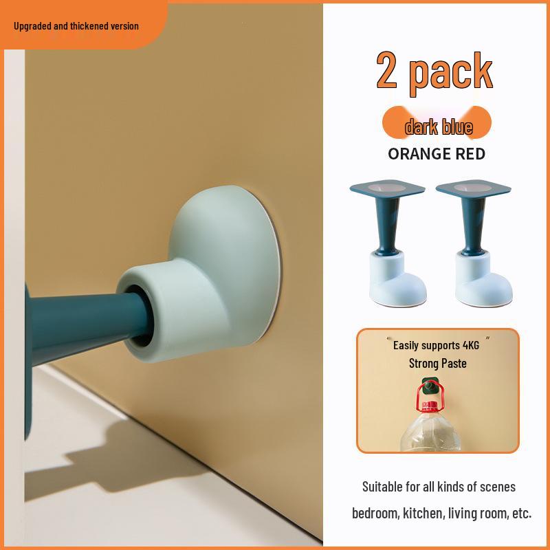 Silicone Anti-Collision Door Wedge with Round-Head Magnet, No-Drill Silent Door Stopper for Bathroom