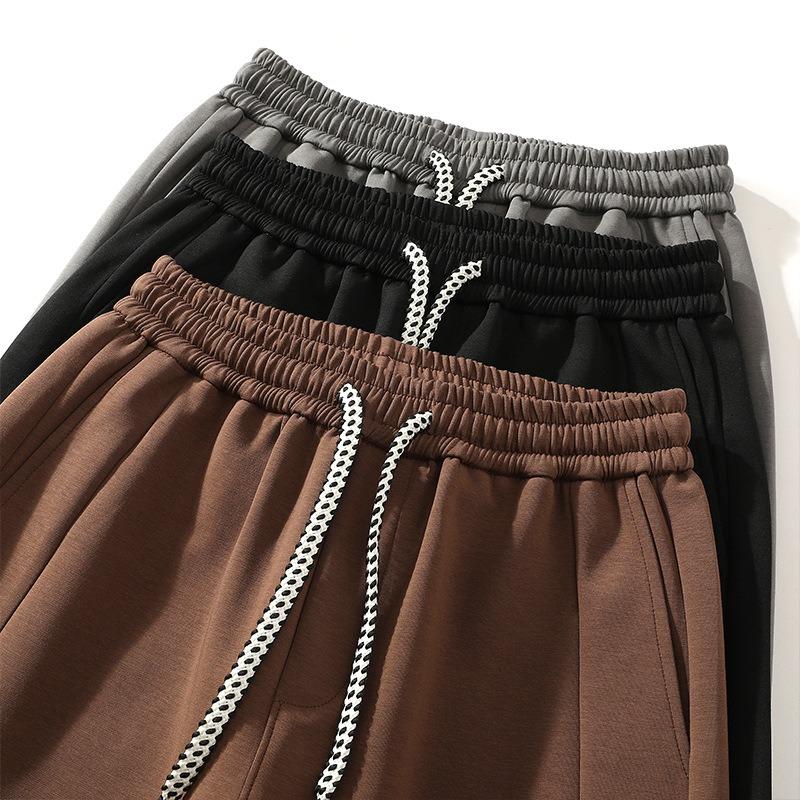 Spring and Autumn New Casual Sweatpants Loose Simple Fashion Men's Leggings Sweatpants Versatile Green and Young Solid Color Men's Clothing