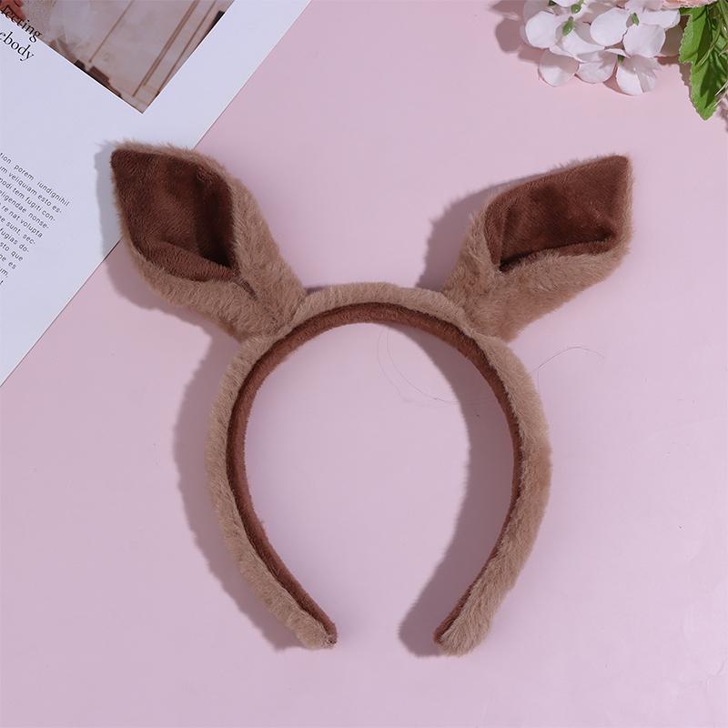 Kawaii Plush Horse Ear Headband Cute Simulation Animal Ears Hair Roop Cosplay Party Headwear Year Hair Accessories