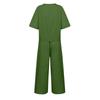 Women's Cotton Linen Casual Two-Piece Set: Short Sleeve T-shirt & Wide Leg Pants (Summer 2025)