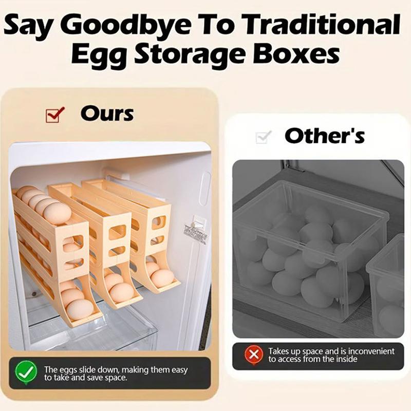 Automatycznie Przewijany Stojak na Jajka Uchwyt Pudełko do Przechowywania Koszyk na Jajka Pojemniki na Żywność Pojemnik na Jajka Uchwyt Organizer do Przechowywania w Lodówce