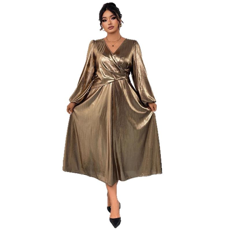 This Is A Sexy and Elegant Dress with Lantern Sleeves and A High Waist That Fits Well