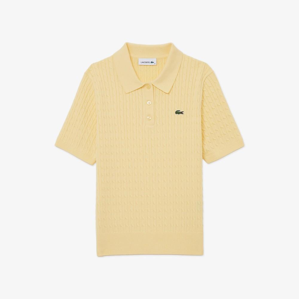 Lacoste Women's Cable Sweater Polo Shirt PF607E-56G107