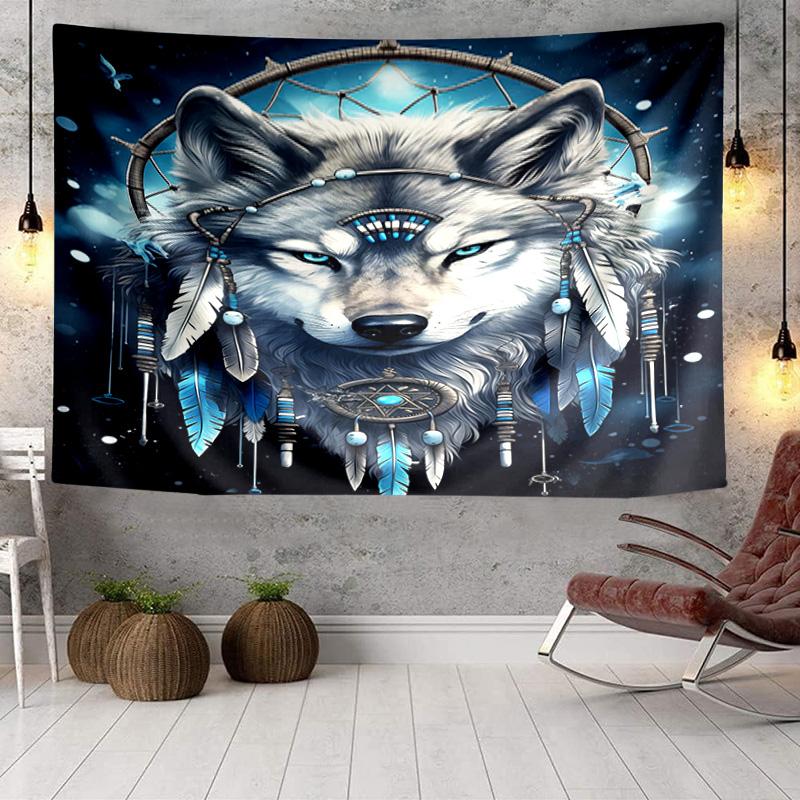 Wolf In The Garden Tapestry Room Decoration Wall Hanging for Living Room Bedroom, Dormitory, Birthday and Christmas Gifts