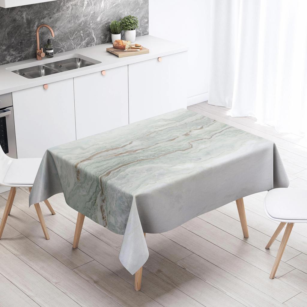 Marble Pattern Tablecloth Stain Resistant Waterproof Dining Table Home Decor Rectangular Kitchen Fireplace Countertop