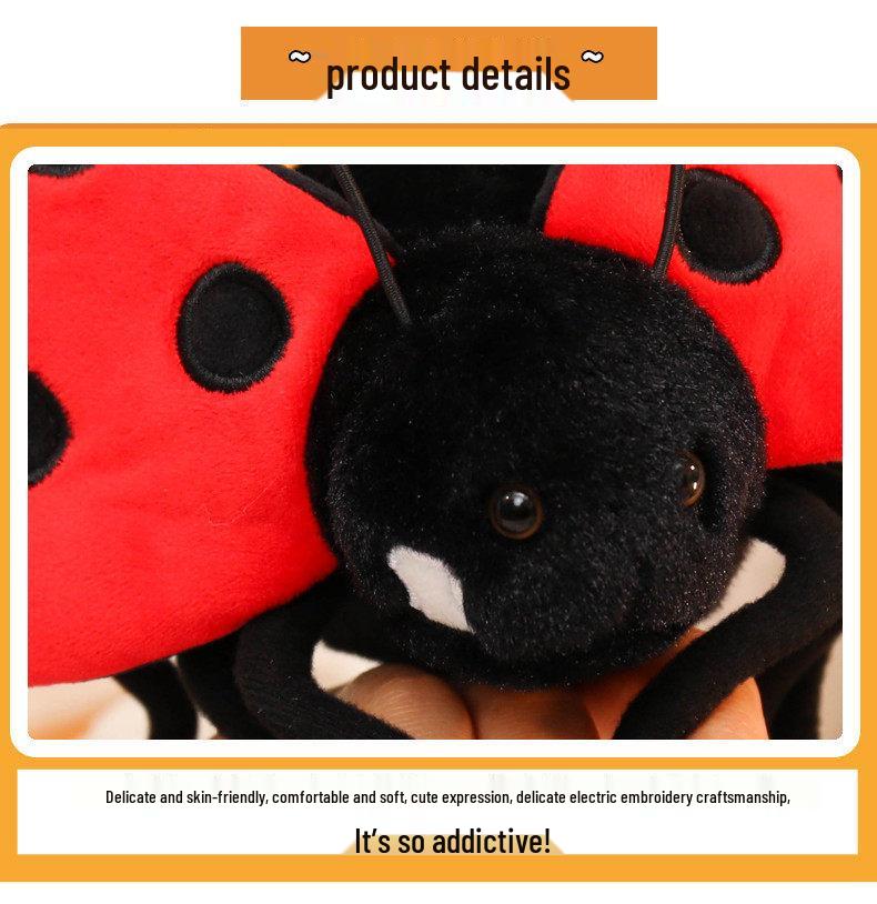 Soft and Realistic Insect Plush Toys: Butterfly, Ladybug, Bee Doll, Spider Gift for Kids