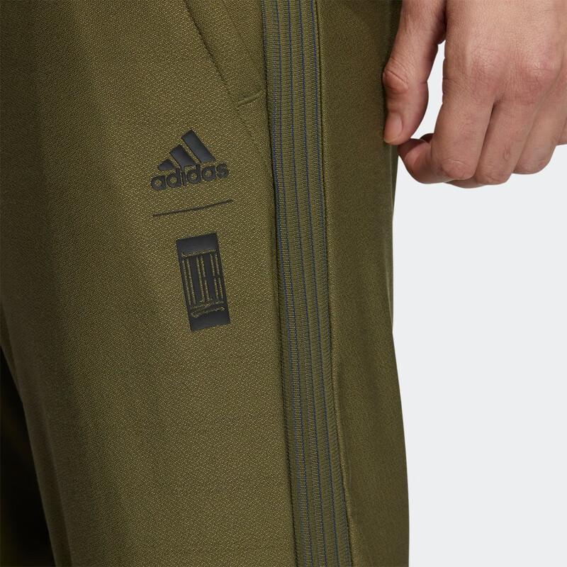 Adidas Wu Ji Series Logo Tape Elastic Waist Zip Pockets Sports Pants Men Bottoms Dark-Olive-Green HE5150