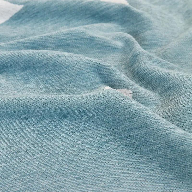 Tassels Sofa Towel Leaves Jacquard Seat Cushion Coveranti Slip Dustproof Full Cover Cloth Towel Chenille   Machine Washable Mat