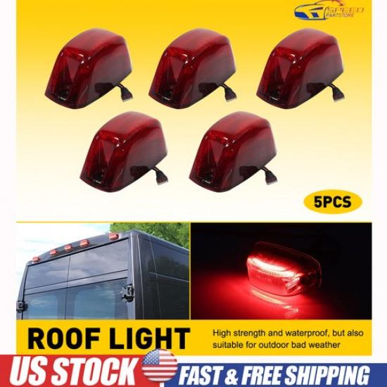 

For 14-23 Ram ProMaster 1500 2500 3500 Rear Cab Roof Marker Running LED Light 5x