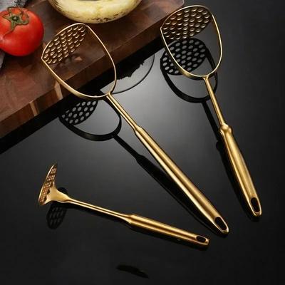 Strona główna Tłuczek do ziemniaków ze stali nierdzewnej Ręczna kruszarka do żywności Gładka prasa do czosnku Praska do dyni Gadżety kuchenne Przybory gospodarstwa domowego