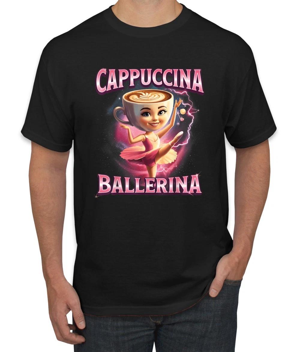 Cappuccina Ballerina Funny Coffee Dancer Brainrot Funny Men s T- Shirt L