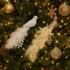 Long Tail Artificial Peafowl Ornaments Glimmering Feather Peacock Bird Figurine  Holiday Display