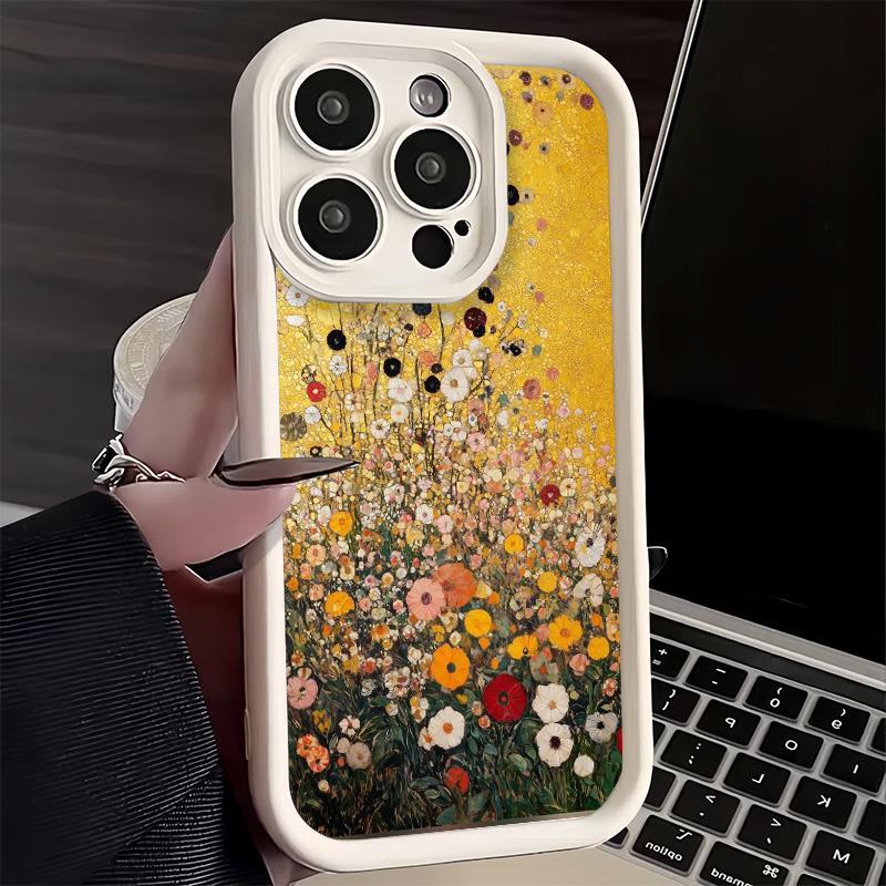 

Phone Case for iPhone 17 Air 16E 15 16 Pro Max Kiss By Gustav Klimt Art Cover 14 Plus 13 12 Mini Soft Shell Silicone Fundas iPhone 16