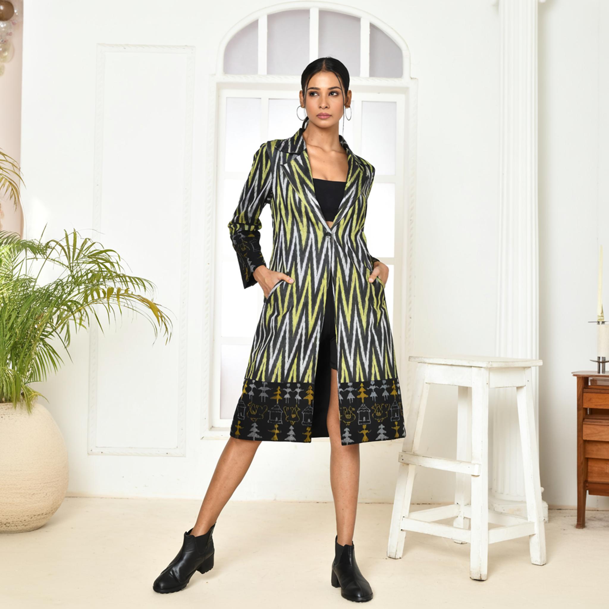 Bia handloom black trench coat for women S чёрный