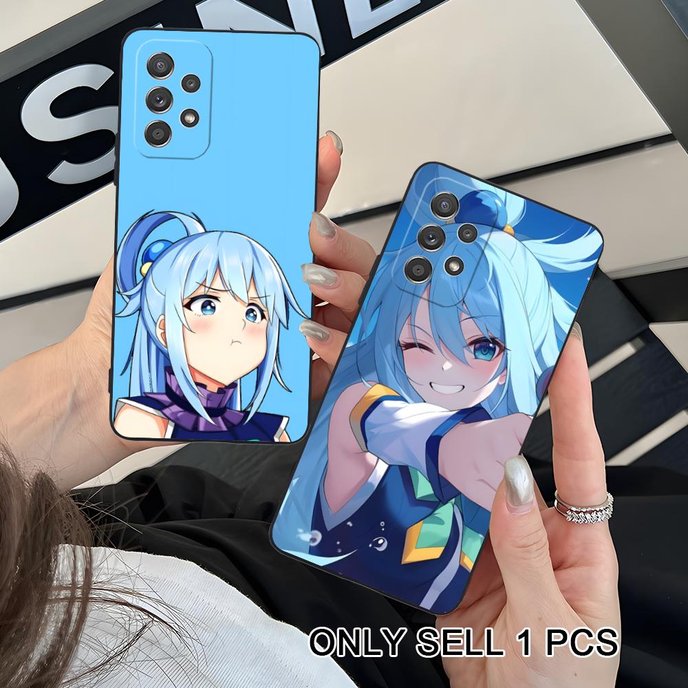 Konosuba Aqua Matte TPU Mobile Phone Case for Samsung Galaxy A56 55 54 53 52 51 36 35 34 23 16 15 5G Colorful Cover