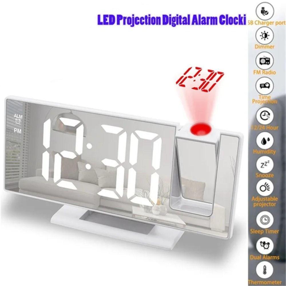 Temperature Display Projection Alarm Clock Backlight LED Alarm Clock Ceiling Clock  Bedside