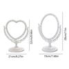 Heart Shaped Makeup Mirror Vintage Rotatable Plastic Makeup Dresser Mirror