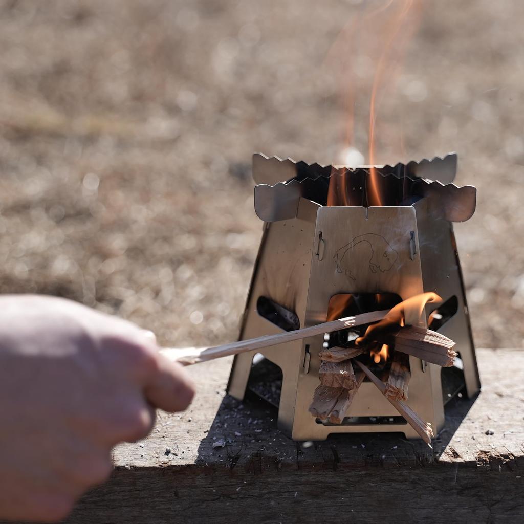 TATONKA Wood Stove, 14.5cm Diameter X 11.5cm Height, Stainless Steel, with Trivet and Ash Pan, Ideal for Camping [Officially Imported]