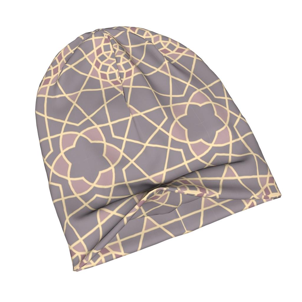 2D Flat Printing Spanish Tiles Inspiration 87 Adult Fashion Beanie That Transitions Effortlessly from Morning Commutes To Evening Walks While Maintain