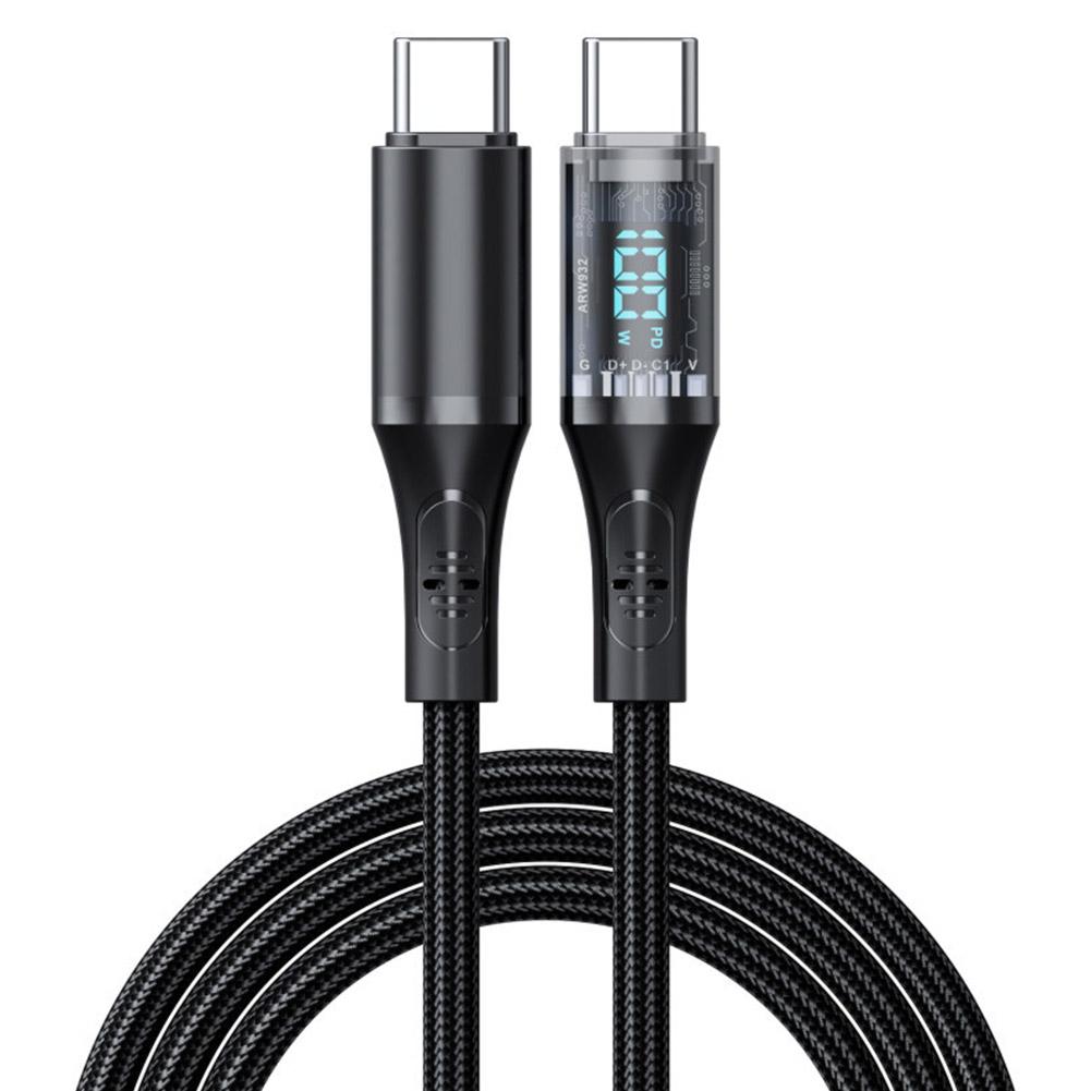 High Speed Charging Cable 100W/66W Fast USB/Type-C LED Type-C Visible Digital Display For Samsu E1E9