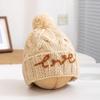 Koreanische Handgestrickte Wollmütze mit Bommel für Kinder für den Winter mit Ohrenschutz