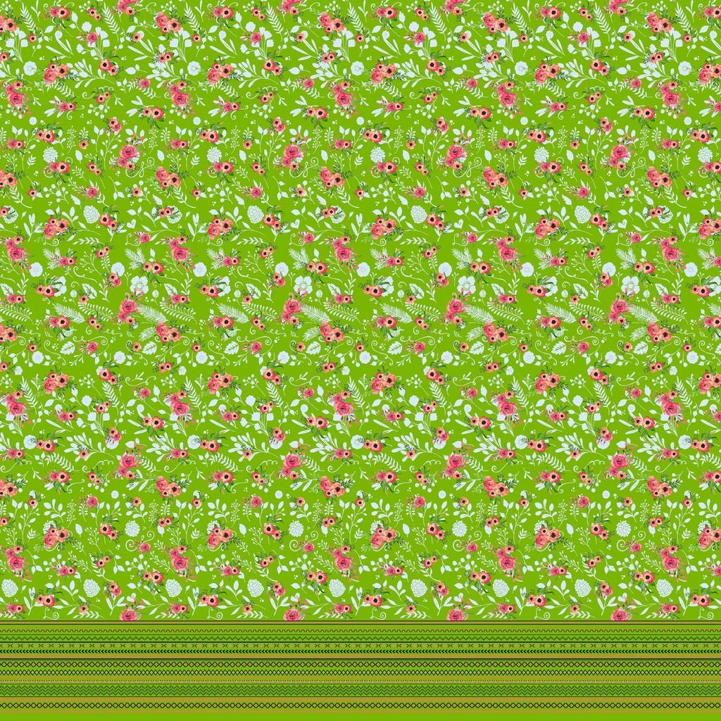 Soimoi Тканина з японським креп-сатином, листям і маком, анемоною, квітковим панно з принтом на метрі 42 дюйма