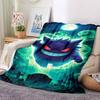 1pc Ghostly Pokémon Blanket Lightweight Flannel Blanket Throw Blanket For Sofa, Bed, Travel, Camping, Livingroom, Office, Couch