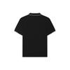 Fila Einfarbige lässige Strick-Poloshirts Herren Oberteile Schwarz F11M332102A-BK