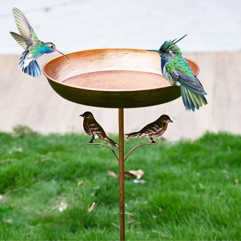 Bird Bath 82cm Standing Feeding Bowl for Outdoor Garden Metal Bird Basin Water Bath for Wild Birds Bath Food Water Bowl