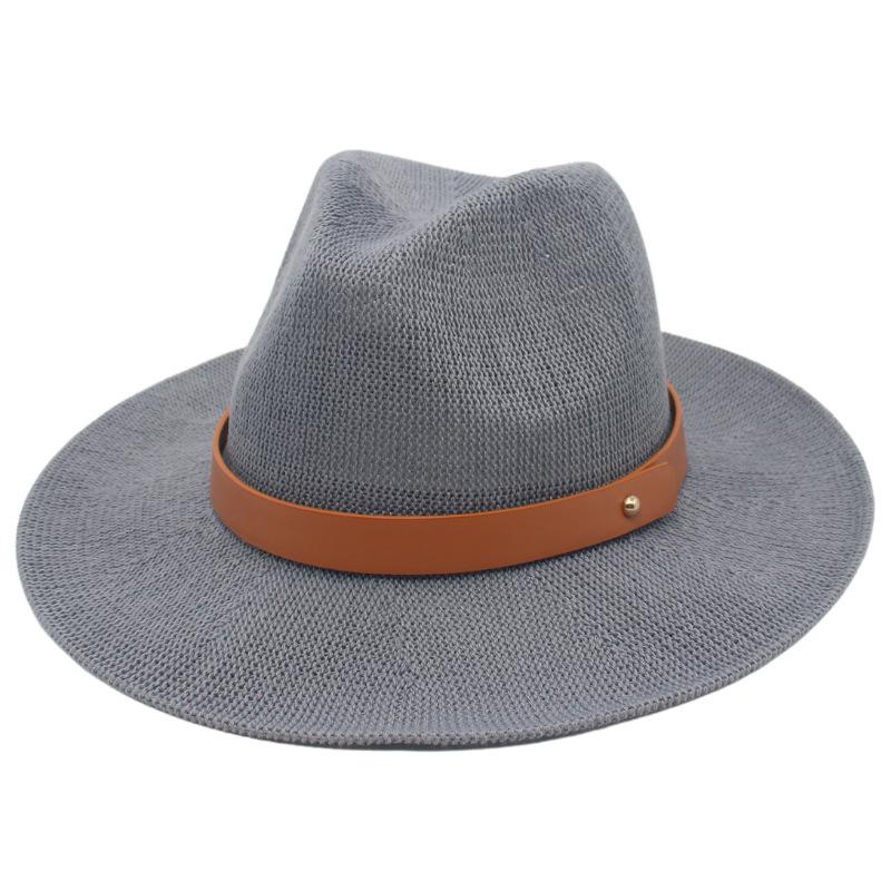 

Foreign Trade New Knitted Small Belt European And American Top Hat Foldable Without Deformation Autumn And Winter Fashion Street Shot Concave Hat One size світло-сірого кольору