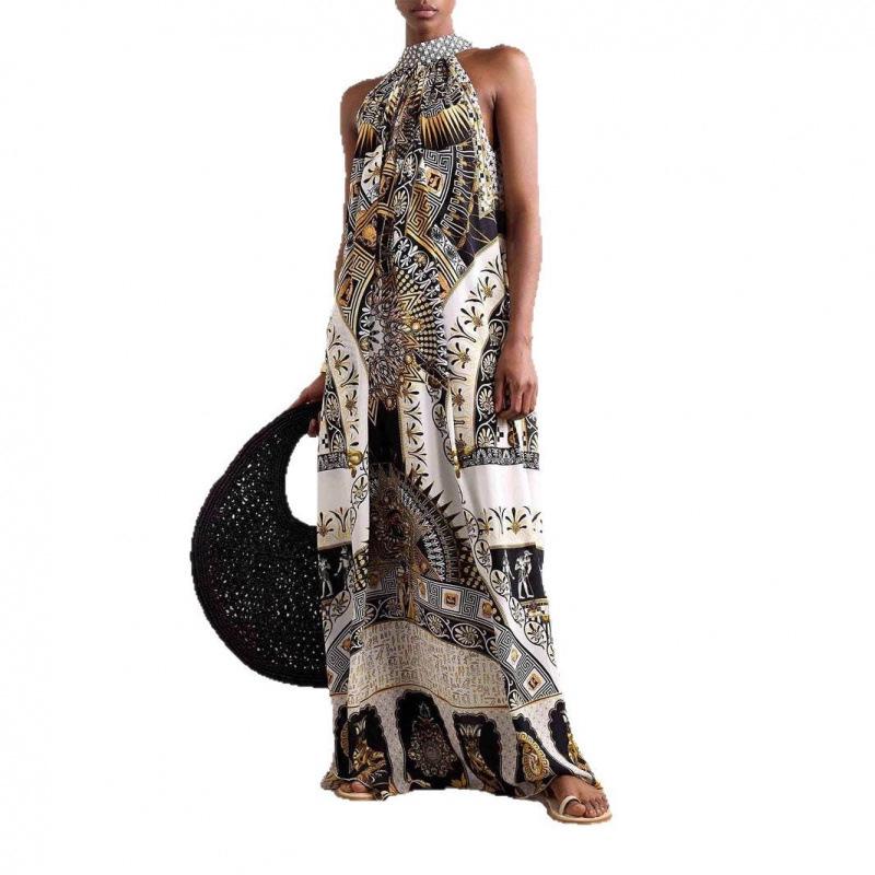 European & American 2025 French Retro Slimming Waist Hepburn Style Long Dress