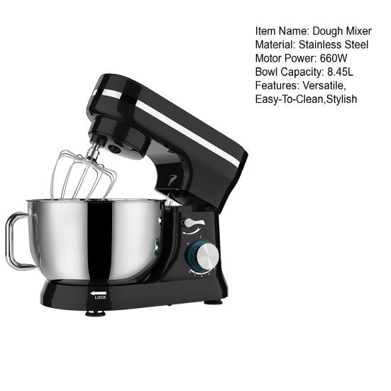 Dough Mixer 660W 6-Speed Electric Kitchen Stand Mixer with Stainless Steel Bowl Dough Hook Whisk & Beater Professional Baking Mixer
