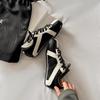 Red women's sports casual retro color matching platform zebra shoes new in spring and autumn