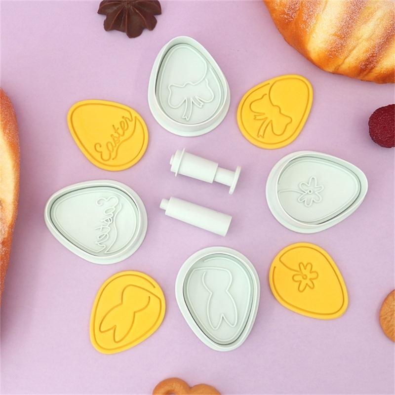 Festival Cookie Cutters Easters Eggs Shape Plastic Cookie Cutters DIY Baking Molds Suitable for Easters Celebration