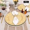 100 Gold Round Placemats Wholesale, 13-Inch Vintage Placemat Set, Plastic Embossed Dinner Plates, Reusable (Gold)