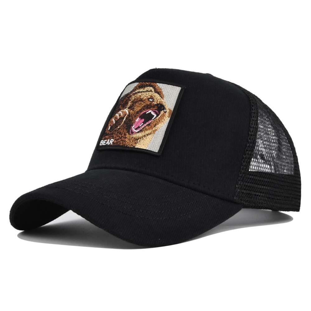 Duck Hat Tongue Bear Embroidered Cotton Baseball Hat Curved Eaves Sun Visor Hat