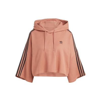 Bluza z kapturem ze sznurkiem do ściągania z nadrukiem haftowanego logo Originals Trefoil Damskie Top Rock-Beżowy IC5459