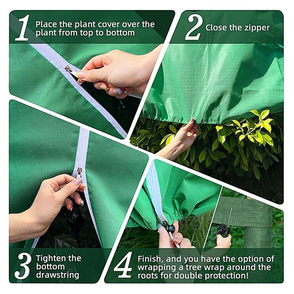 Pflanzenschutzhüllen Wiederverwendbarer Frostschutz Wintervliesbeutel Wickel Baumschutzhüllen für Außen Garten Topfpflanze Strauch