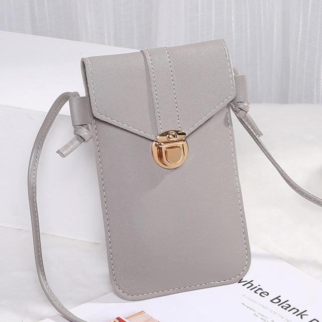 Fashion Touch Screen Women Cell Phone Bag Shoulder Transparent Card Holders Girl Handbag Ladies PU Leather Clutch Wallets Purse